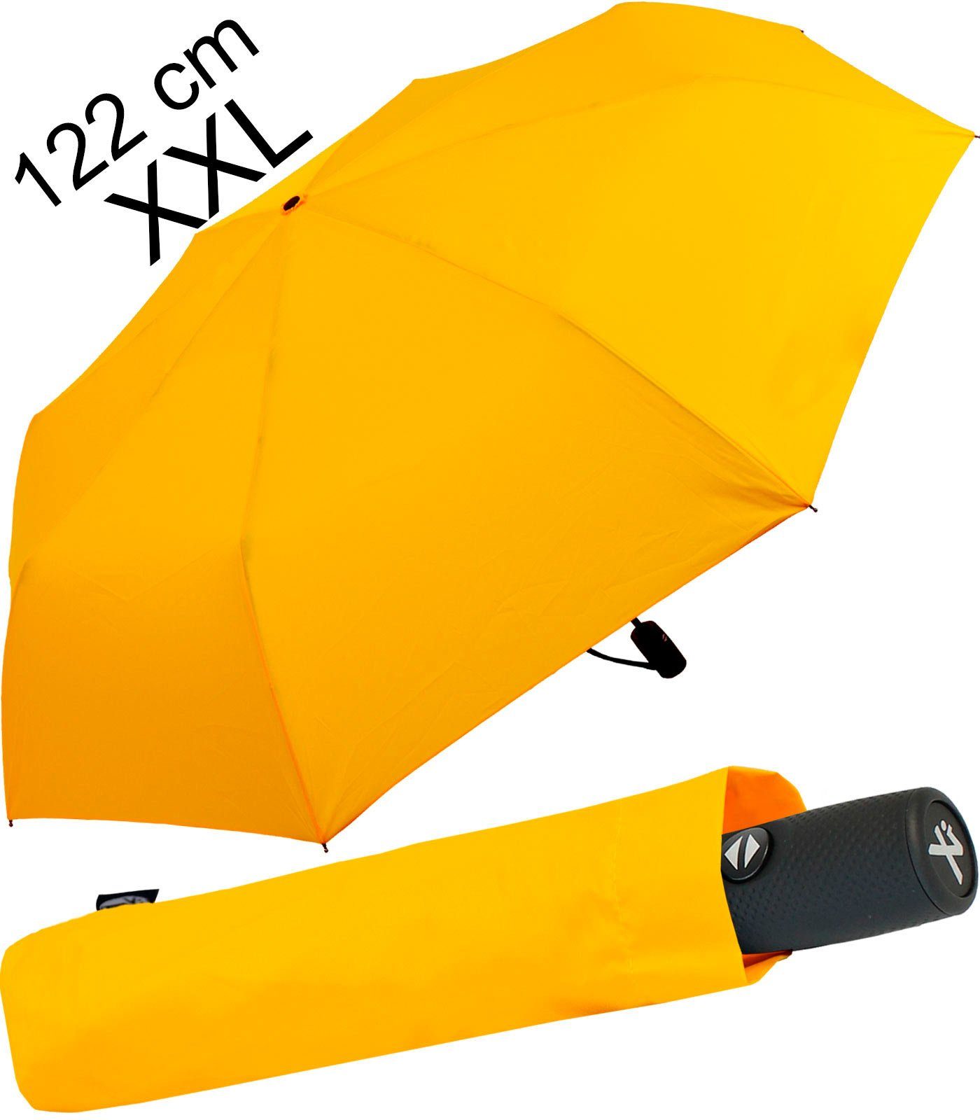 iX-brella Taschenregenschirm XXL Damen-Herren Schirm 122cm mit Auf-Zu-Automatik, riesig