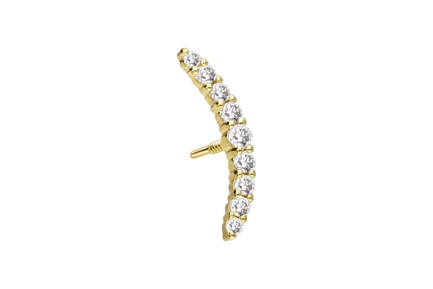 PIERCINGLINE Piercing-Set 14 Karat Gold Schraubaufsatz günstig online kaufen