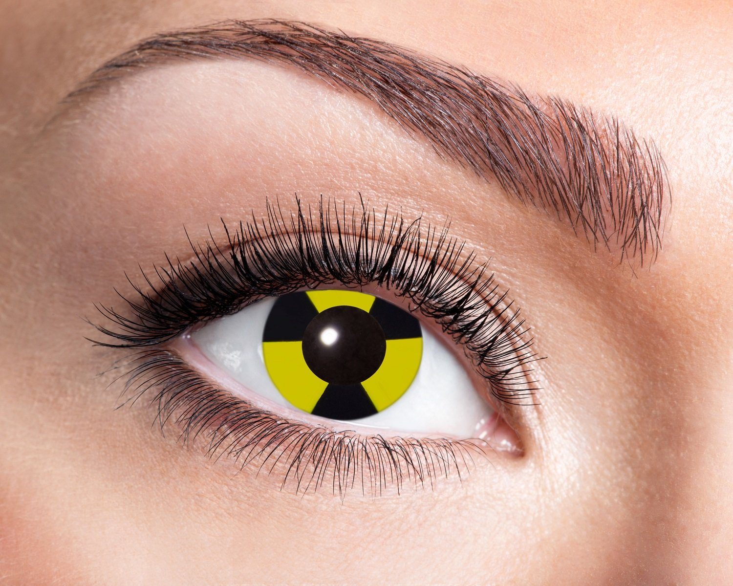 Eyecatcher Farblinsen Radioactive Kontaktlinsen. Gelbe Motivlinsen Farblinsen