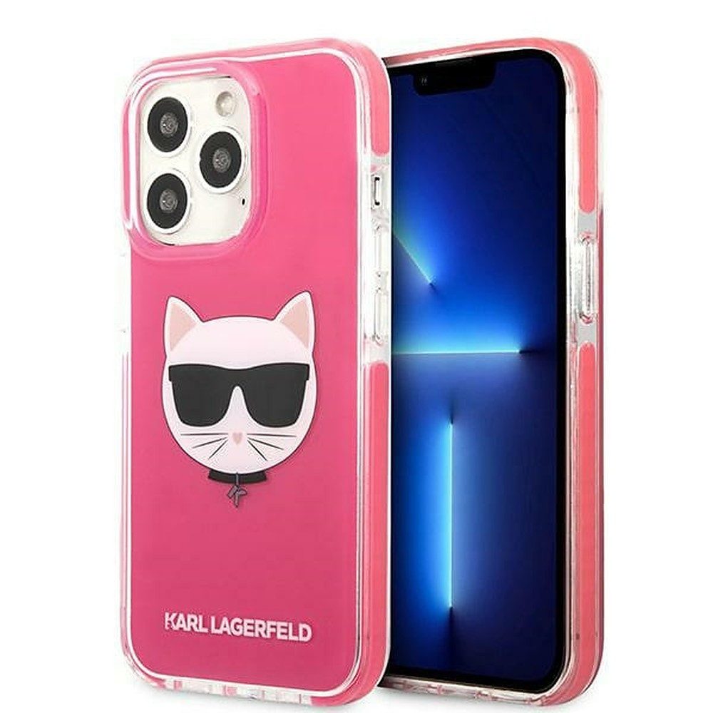 KARL LAGERFELD Handyhülle Schutzhülle Katzendesign, Lizenzprodukt Karl Lagerfeld, Katzenmotiv, stoßfest