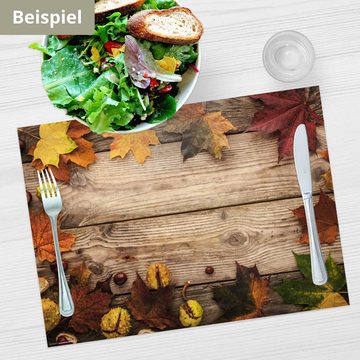 Platzset, Tischsets I Platzsets - Herbstdeko - Herbst - Ahornblätter & Kastanien, Tischsetmacher, (aus Naturpapier in Aufbewahrungsmappe, 12-St., 44 x 43 cm / bunt), Made in Germany