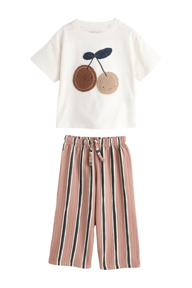 Next Top & Hose Kurzärmeliges T-Shirt und Jogginghose, Barrel-Bein (2-tlg)
