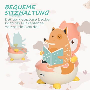 ZONEKIZ Toilettentrainer Kindertoilette Babytöpfchen im Fuchs-Design, seitliche Griffe, (Kindertoilette, 1-tlg), für Kleinkinder von 6 Monaten bis 3 Jahre