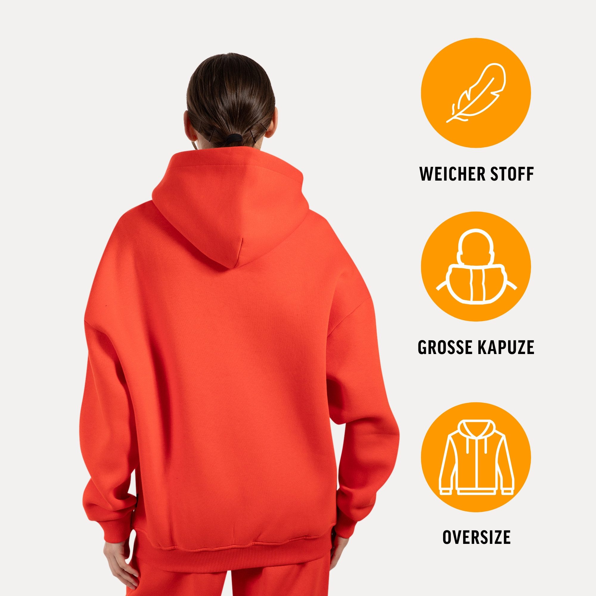 Smilodox Hoodie Lyanna, Oversize Zip Kapuzenpullover mit Reißverschluss, Fl günstig online kaufen