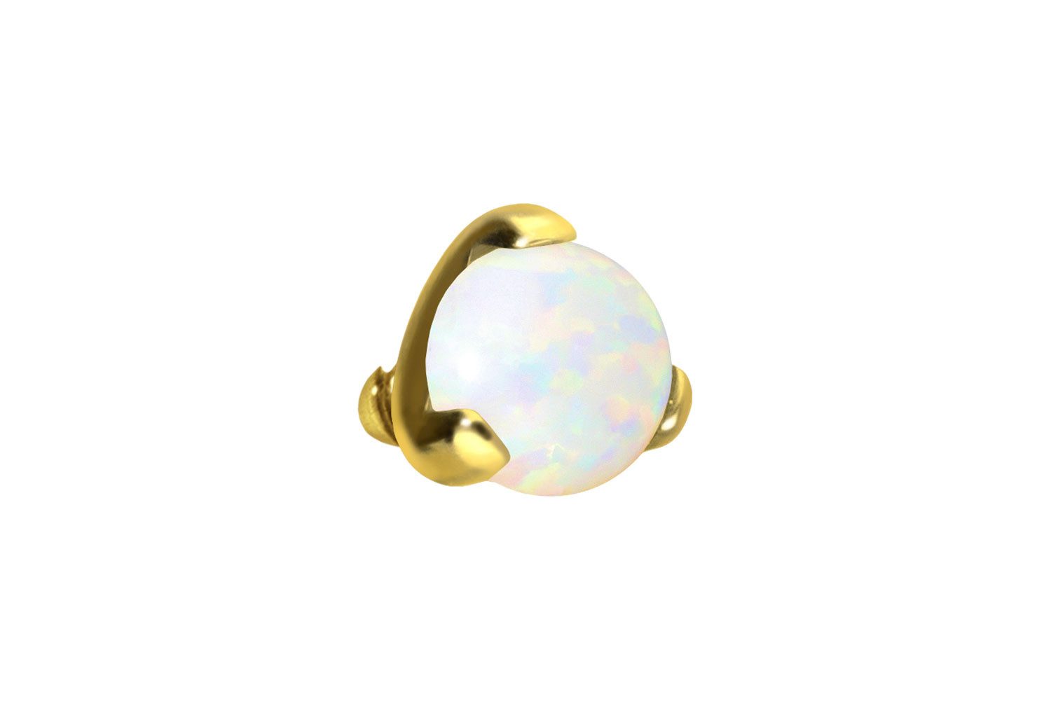 Piercing-Set Titan Schraubaufsatz mit Außengewinde SYNTHETISCHER OPAL