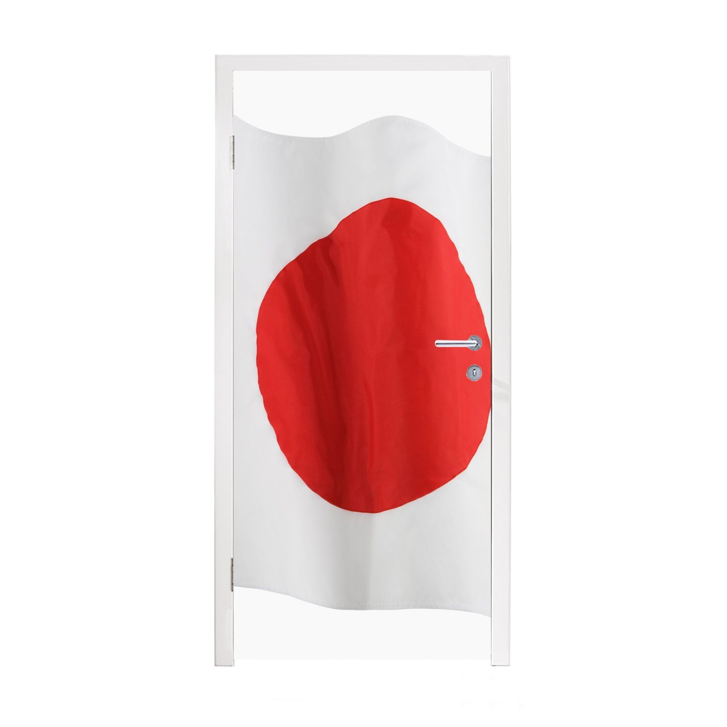 MuchoWow 75x205 auf Türaufkleber, Türtapete Japan Fototapete für Die bedruckt, St), Matt, (1 Hintergrund, cm weißem Flagge Tür, von