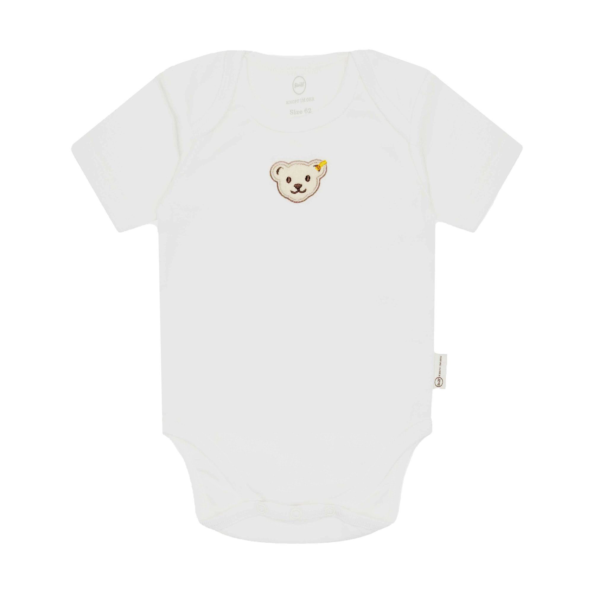 Strampler Body Baby - Weiß Baumwolle, Strampler, Steiff Logo Bär,