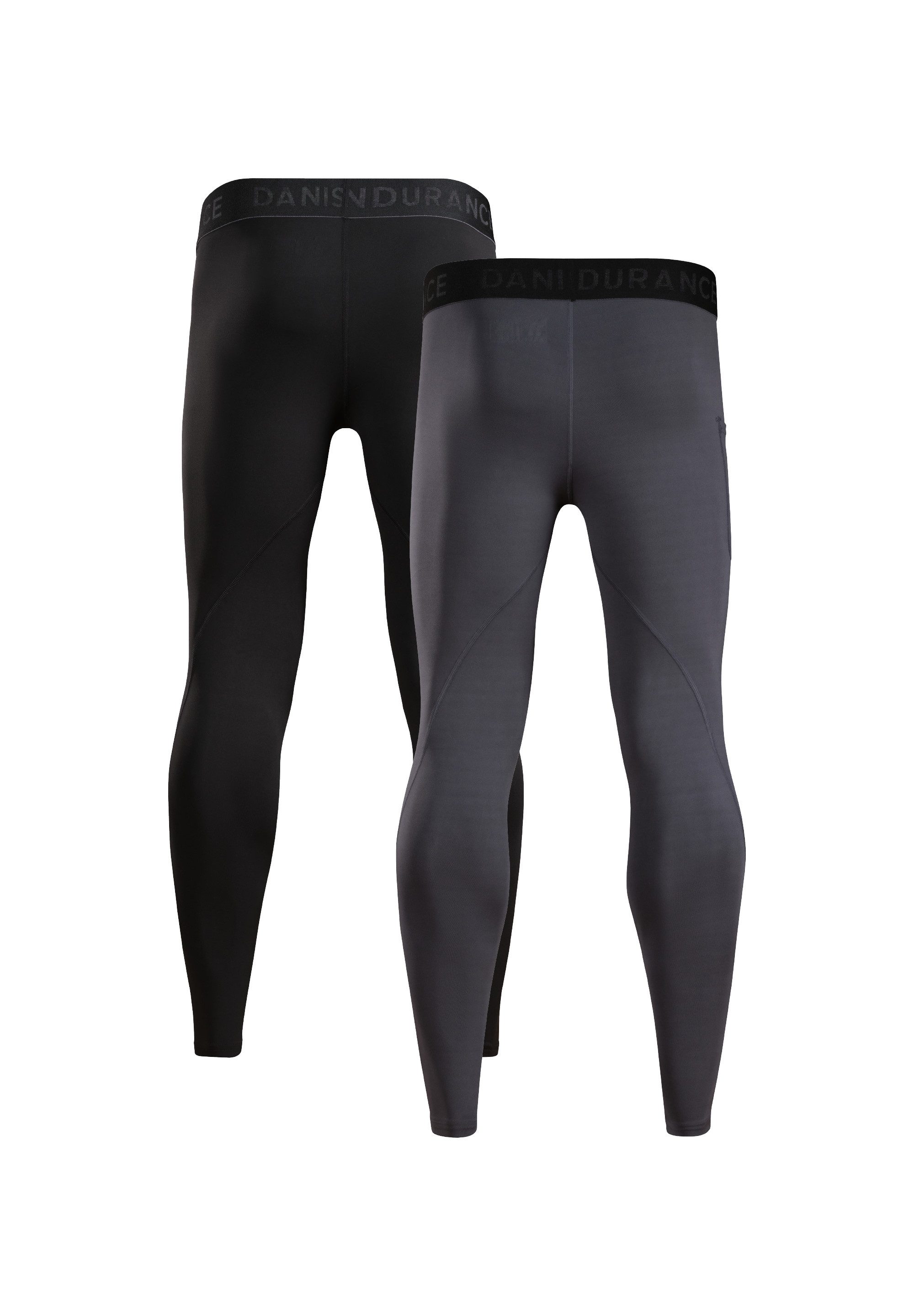 DANISH ENDURANCE Leggings Compression (2er-Pack) Lange Laufhose mit Taschen, reduziert Muskelkontraktionen