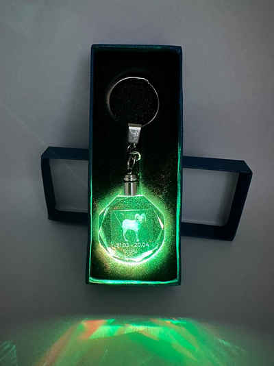 Stelby Schlüsselanhänger Widder Sternzeichen Schlüsselanhänger LED Multicolor mit Geschenkbox