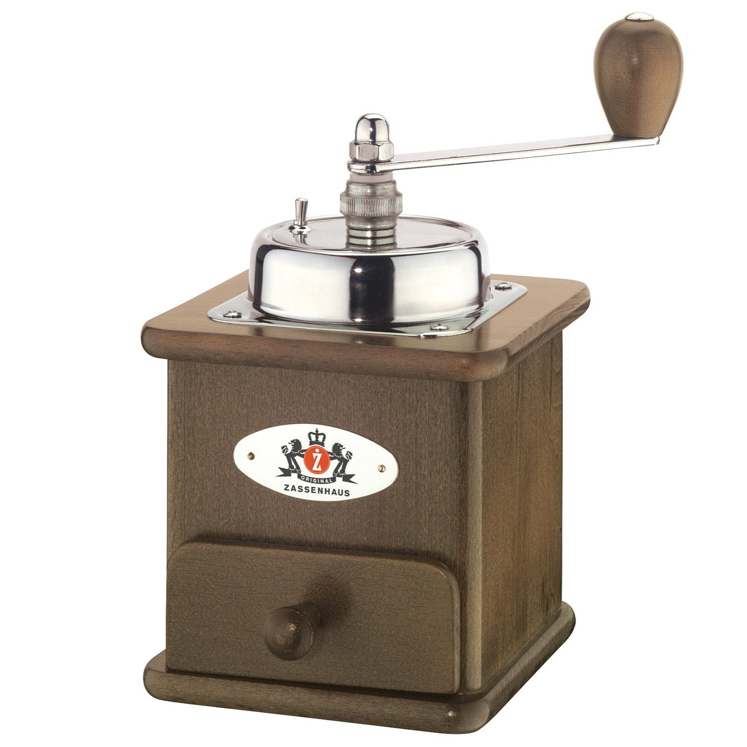 ZASSENHAUS Kaffeemühle Zassenhaus Kaffeemühle BRASILIA, Kegelmahlwerk aus gehärtetem Spezialstahl, 50 g Bohnenbehälter, Kaffemühle Manuell, Made in Germany