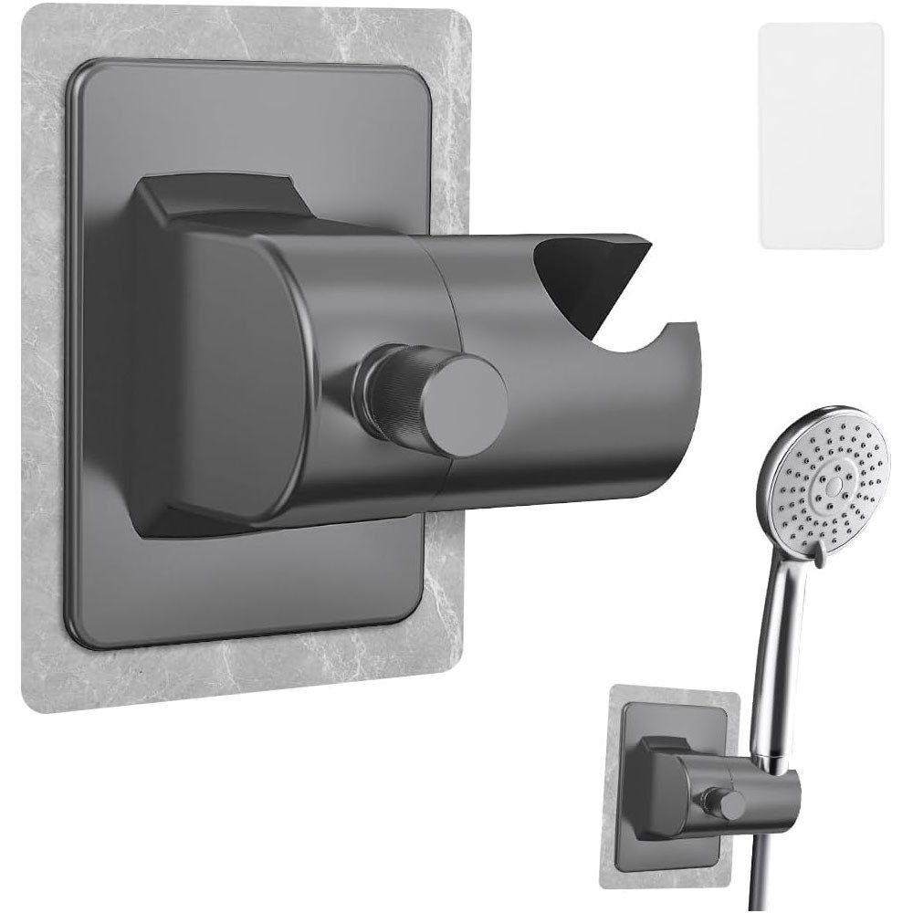 AFKSMILE Brausehalter Verstellbarer Duschkopfhalter mit stark haftendem Klebepad Ohne Bohren, Wandhalterung für Duschkopf, Tragkraft max. 5 kg, Wasserdicht