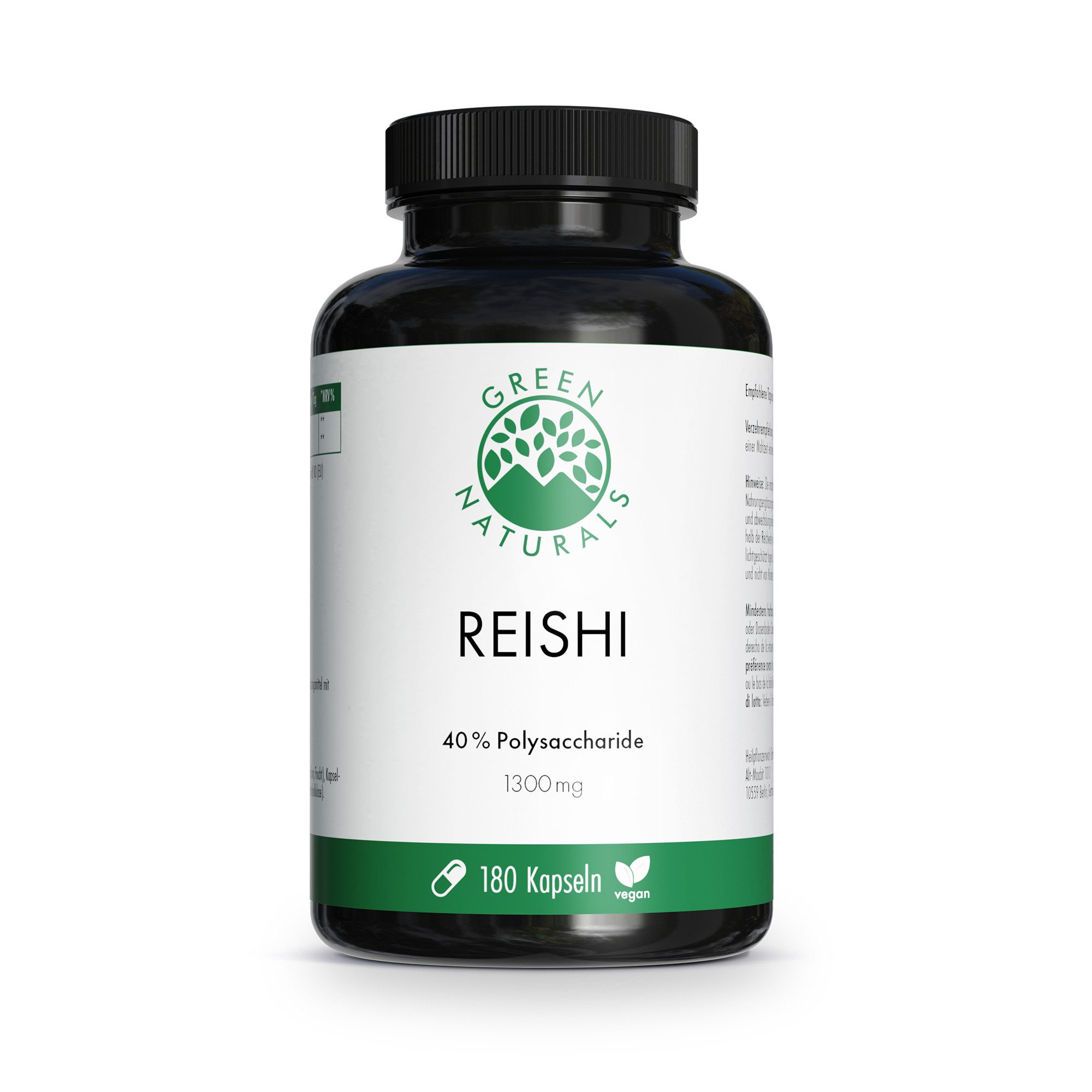 Green Naturals Reishi 650 mg hochdosiert vegan KAP, 139.0 g