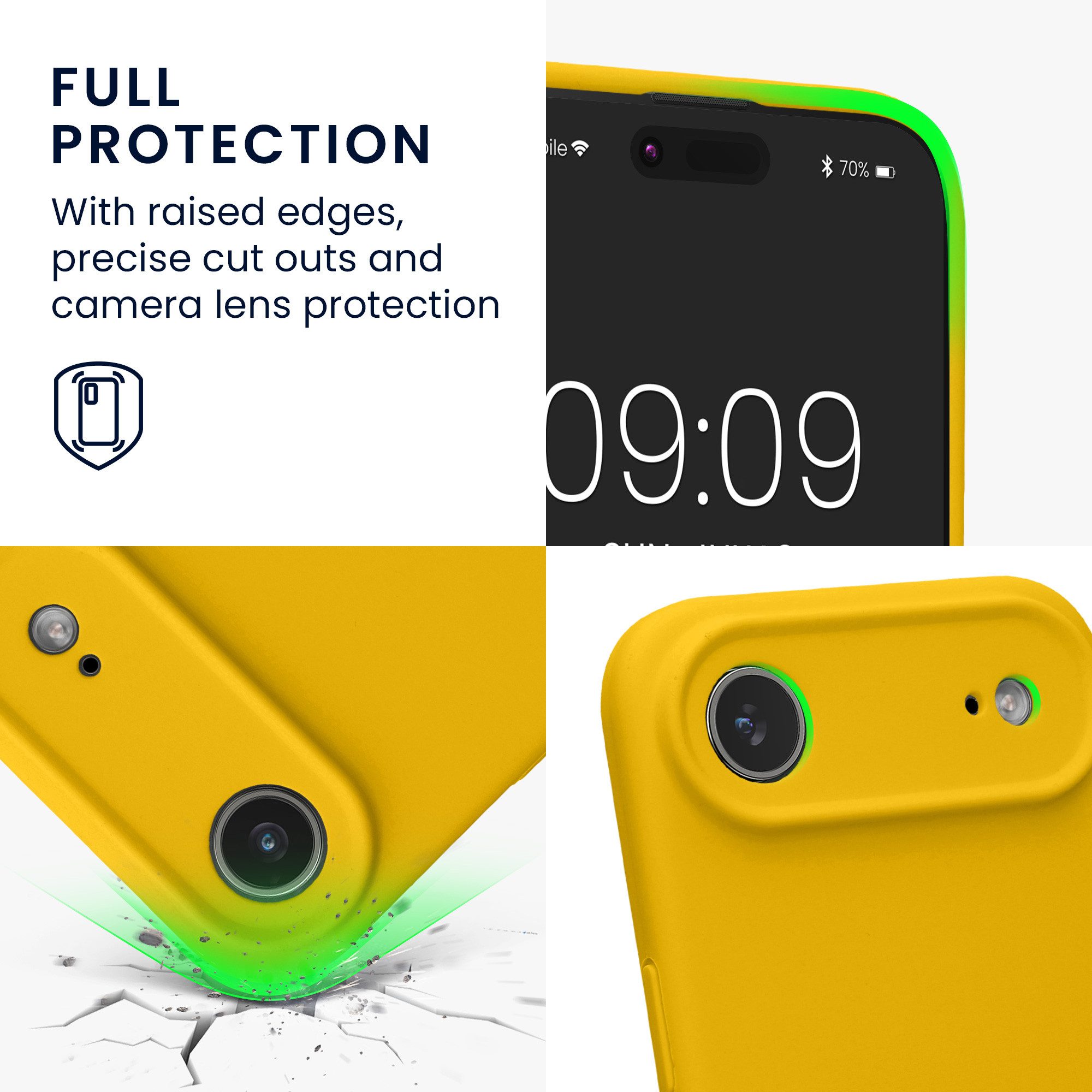 kwmobile Smartphone-Hülle Handyhülle für Apple iPhone Air Hülle, Hülle Silikon gummiert - Handyhülle - Handy Case in Strahlend Gelb