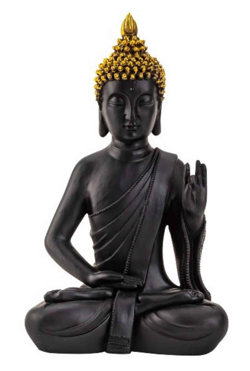 MF Buddhafigur Majestätische Buddha Figur mit goldener Krone - Stilvolle Statue, 31cm
