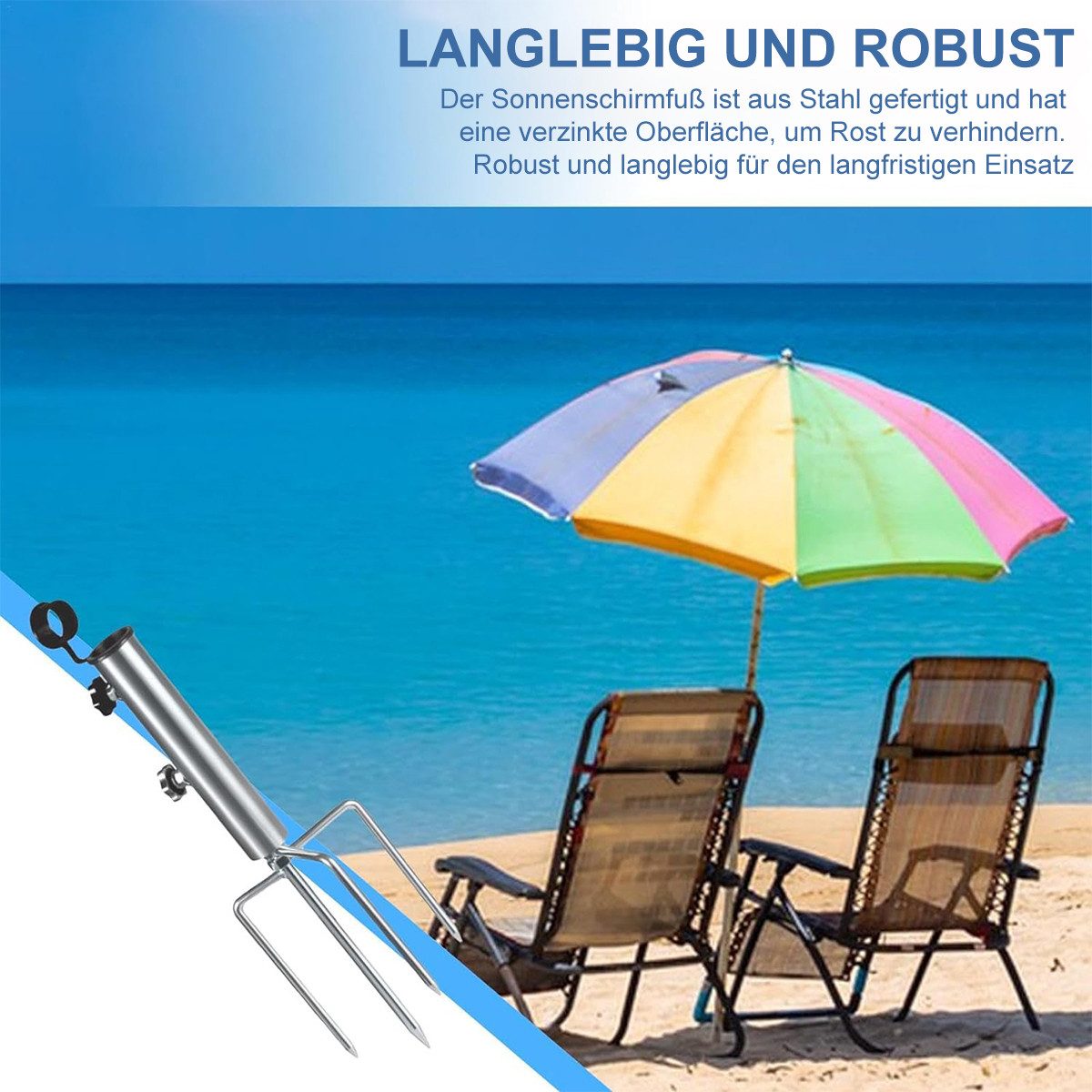 Novzep Parasol Holder, Lawn Ground Spike Parasol Stand, 1 pc.