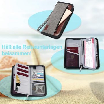 TAN.TOMI Geldbörse Passport - Reisepassetui, mit RFID-Schutz, Magnetverschluss, Kreditkartenfach und schönen Farbe Schwarz