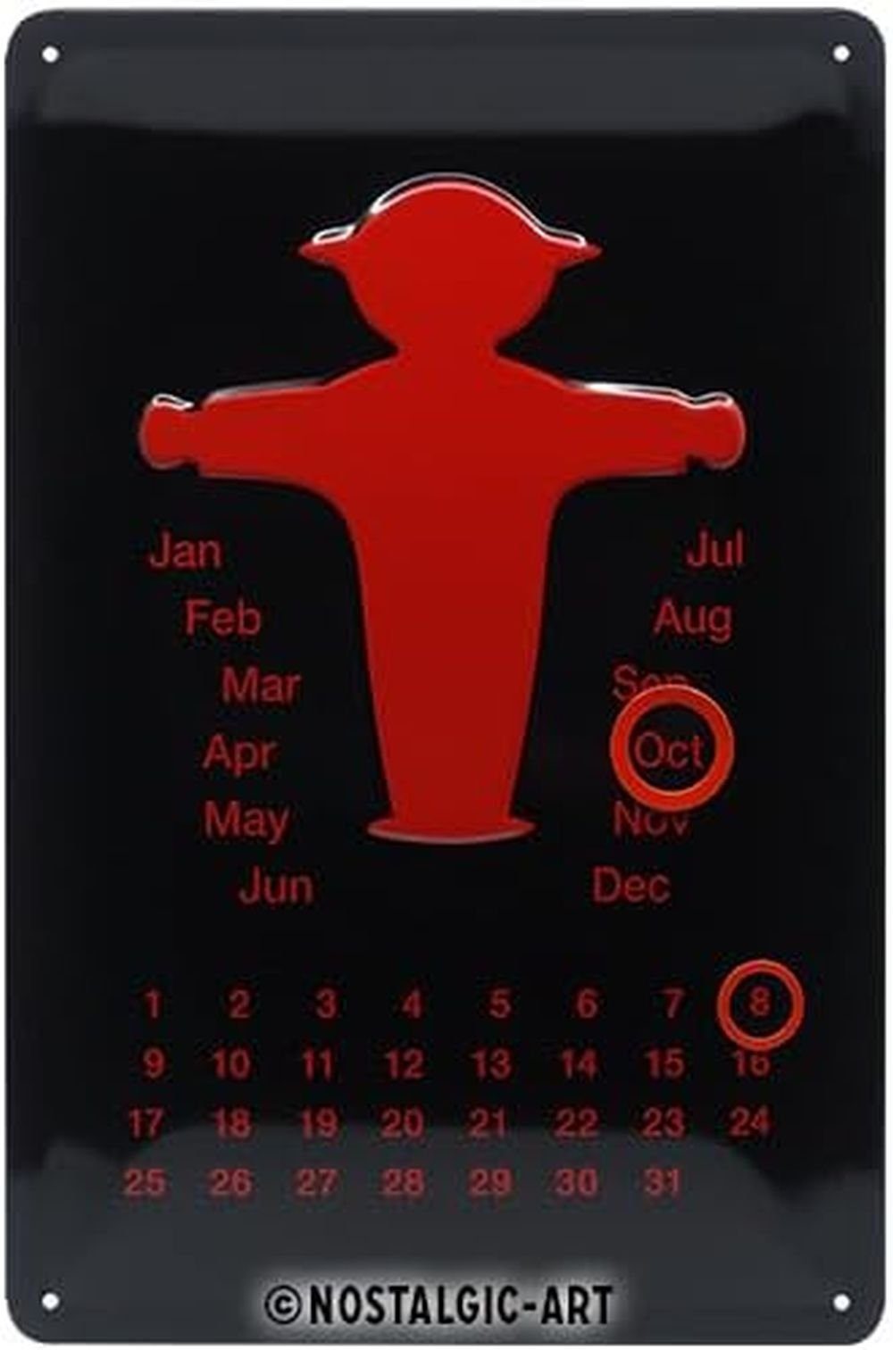 Nostalgic-Art Metallschild Blechschild 20 x 30cm - Ampelmann Rot - Kalender