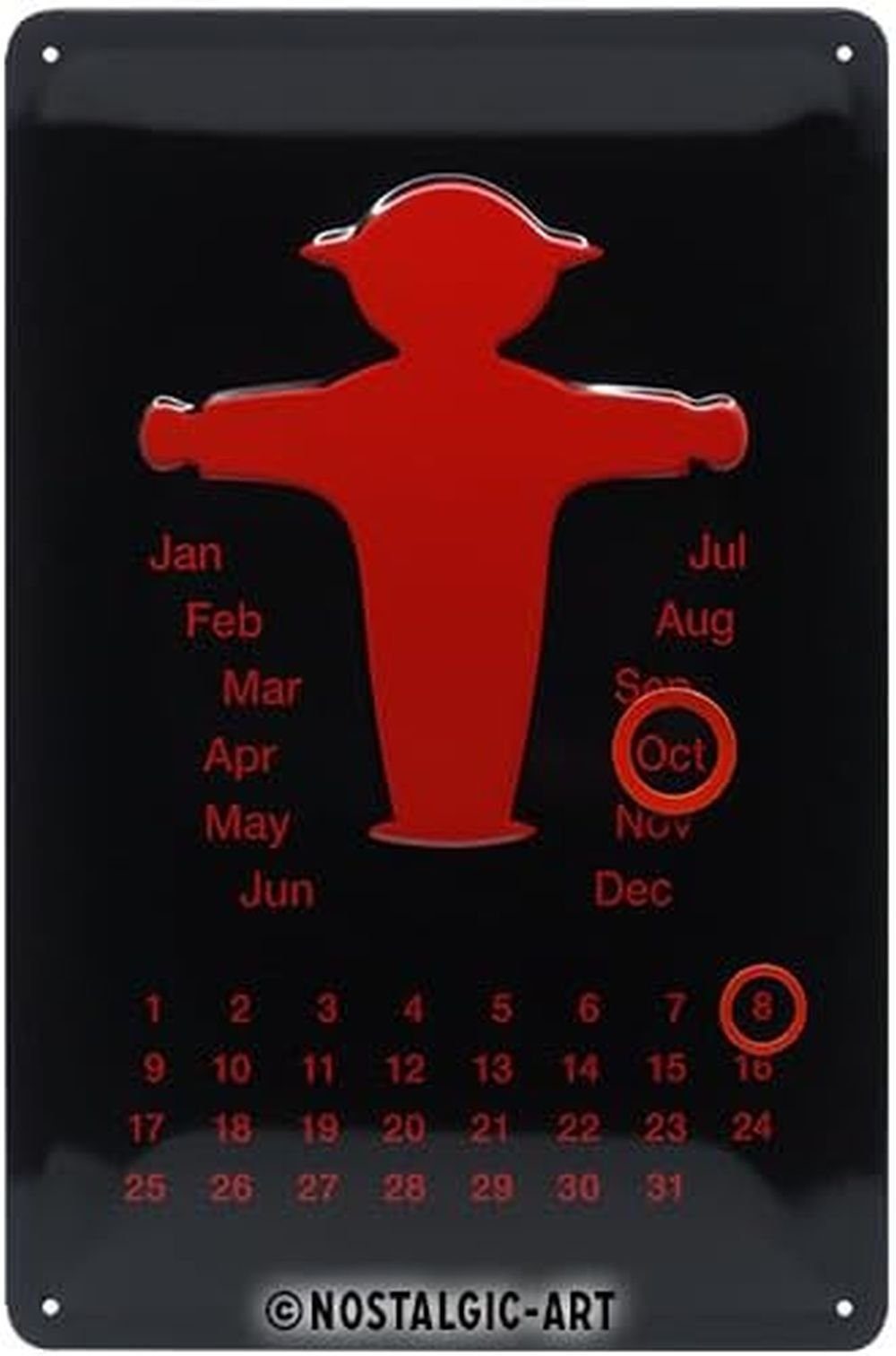 Metallschild Blechschild 20 x 30cm - Ampelmann Rot - Kalender