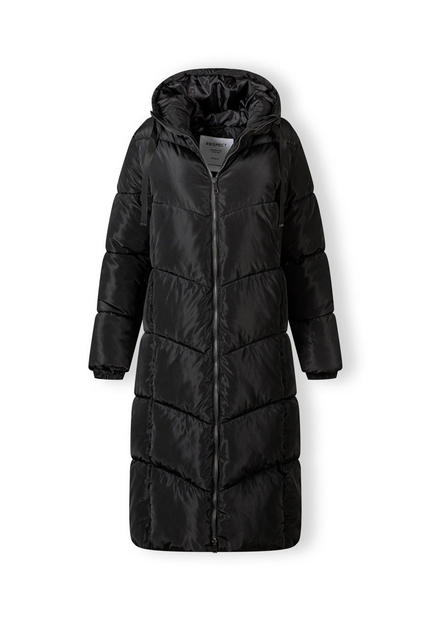 Winterjacke Lange gesteppte Winterjacke mit Kontrastreißverschluss (XS-XXL)
