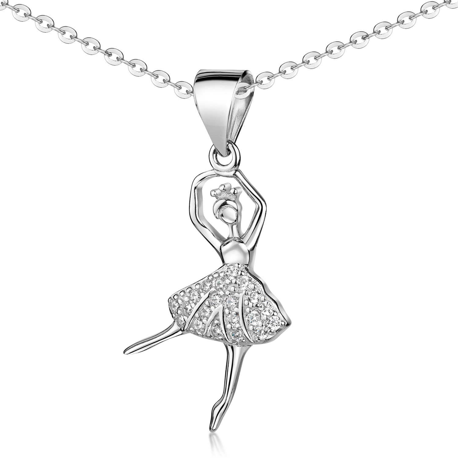 Materia Kettenanhänger Silber Ballerina Tänzerin Zirkonia Weiß KA-262, 925 günstig online kaufen