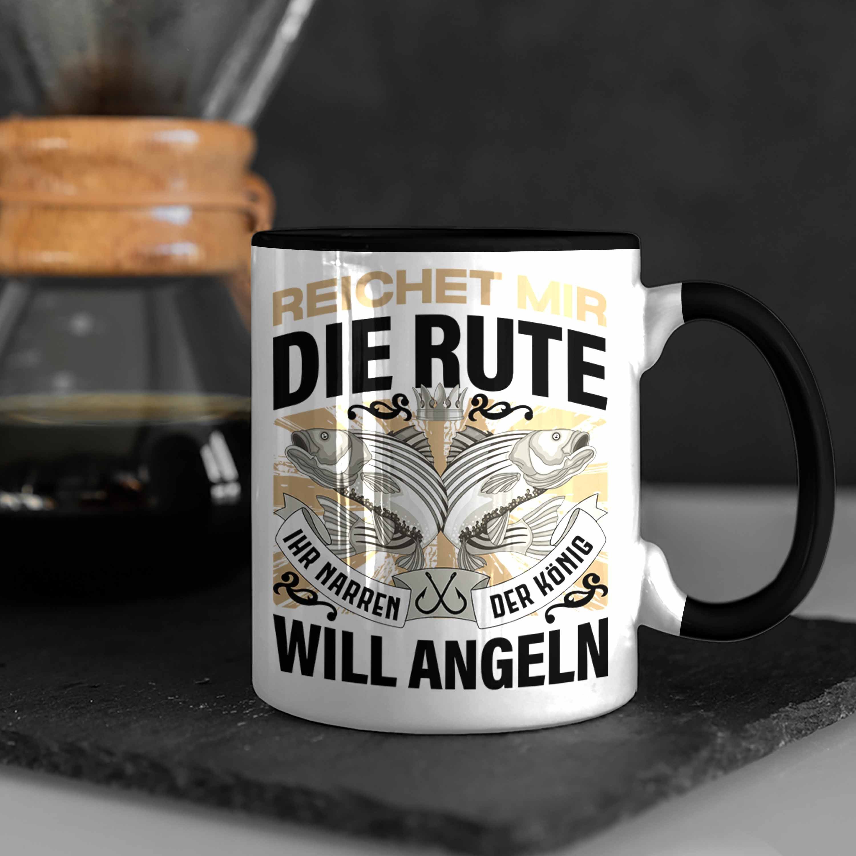 für Schwarz Trendation - Angler Tasse Angeln Fischen Tasse Fischer Geschenk Männer Spruch Geschenkidee Lustig Trendation