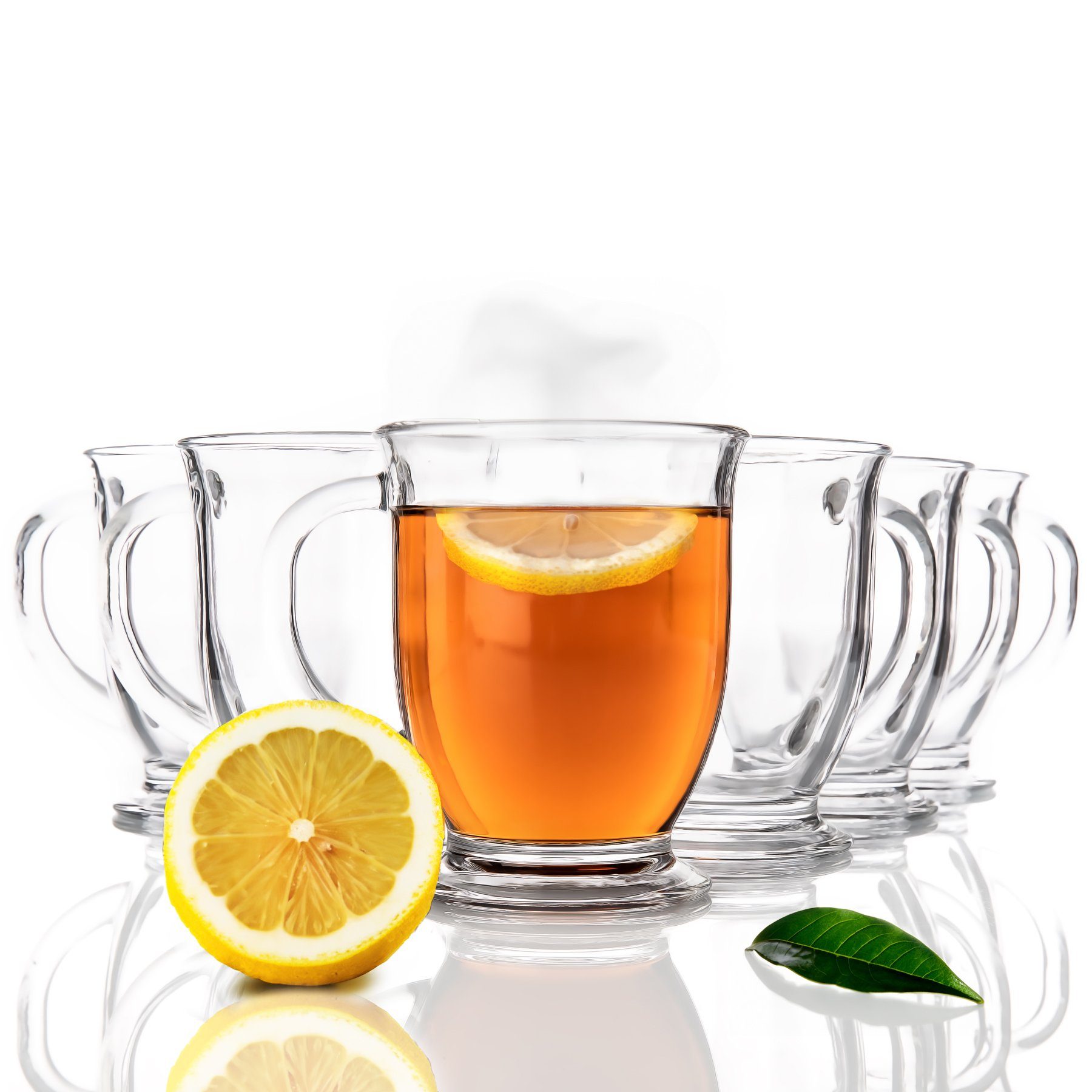 Teeglas 6x Teetasse - spülmaschinenfest 400ml - transparente Latte Macchiato