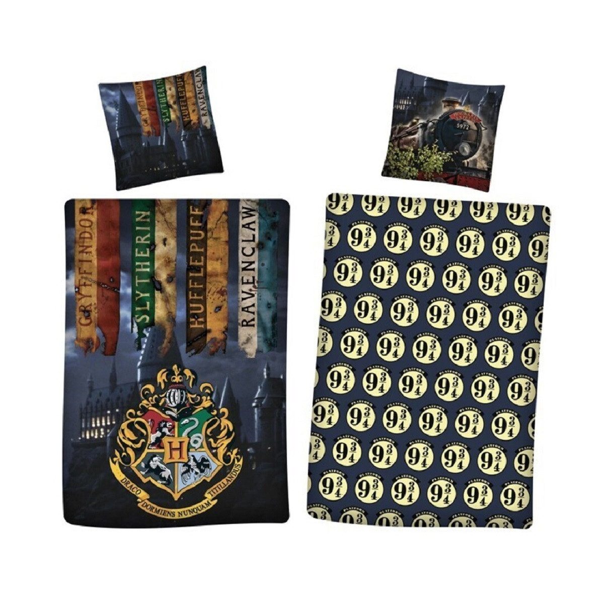 Harry Potter Bettwäsche Bettwäsche-Set Decke & Kissenbezug 140x200 + 63x63 cm aus Microfaser