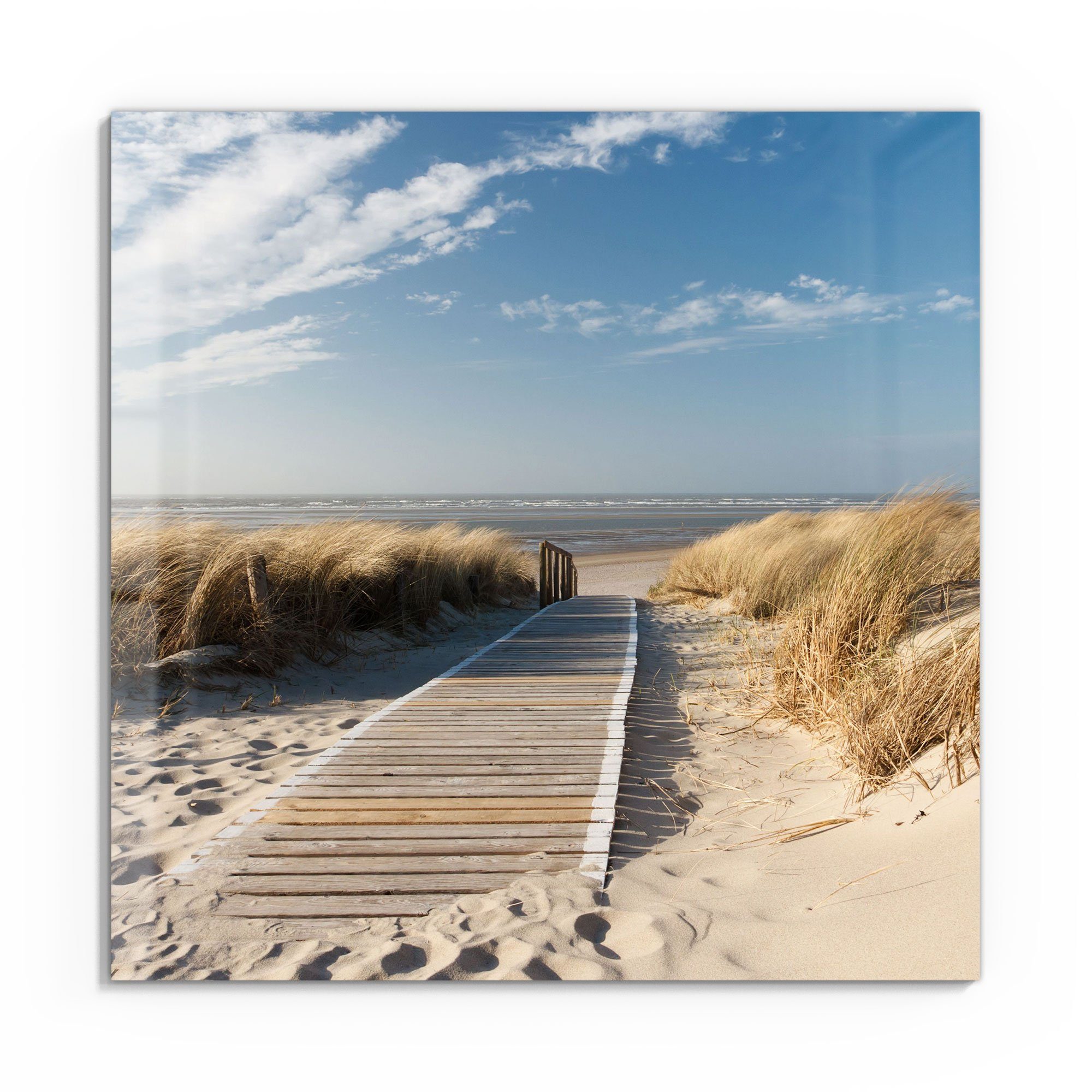 DEQORI Glasbild 'Strandaufgang am Meer', 'Strandaufgang am Meer', Glas Wandbild Bild schwebend modern – Bild 2 von 5