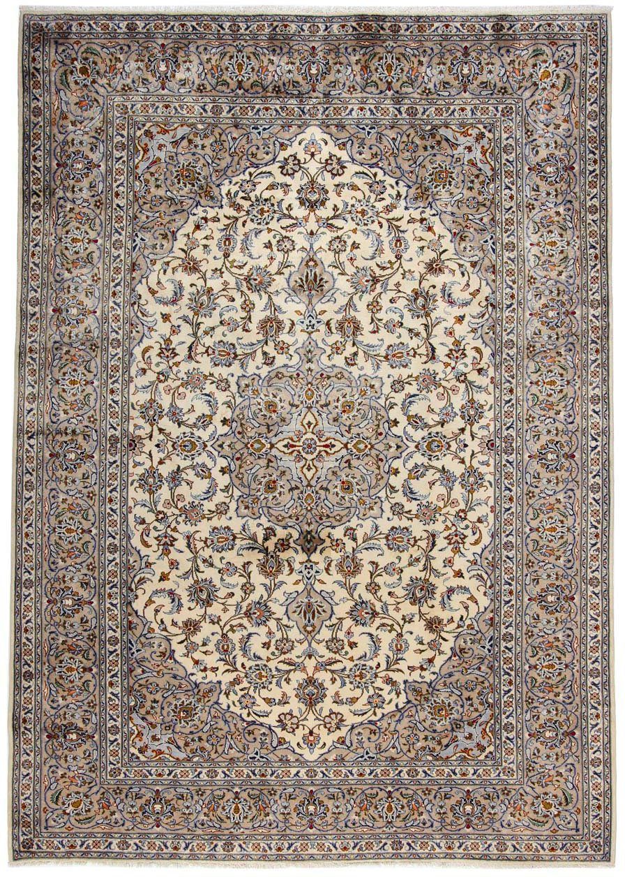 Wollteppich Keshan Medaillon mit 239 10 x rechteckig, morgenland, cm, Unikat Höhe: Beige mm, Zertifikat 363