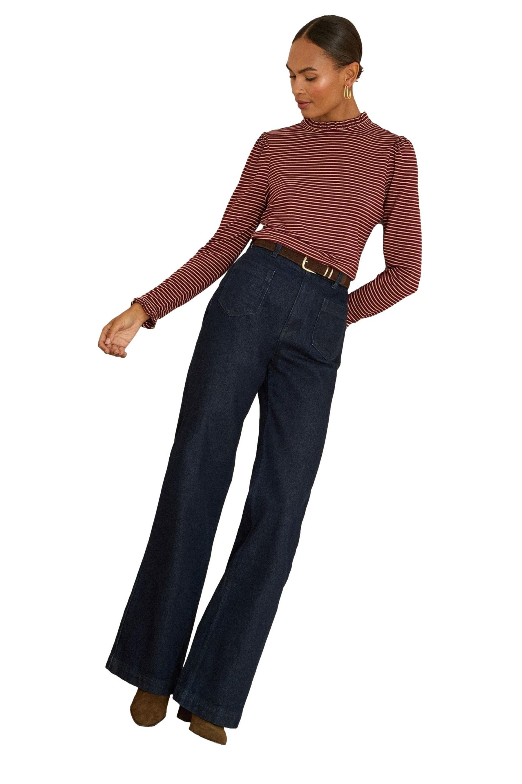 Burgundy Red And Beige Stripe