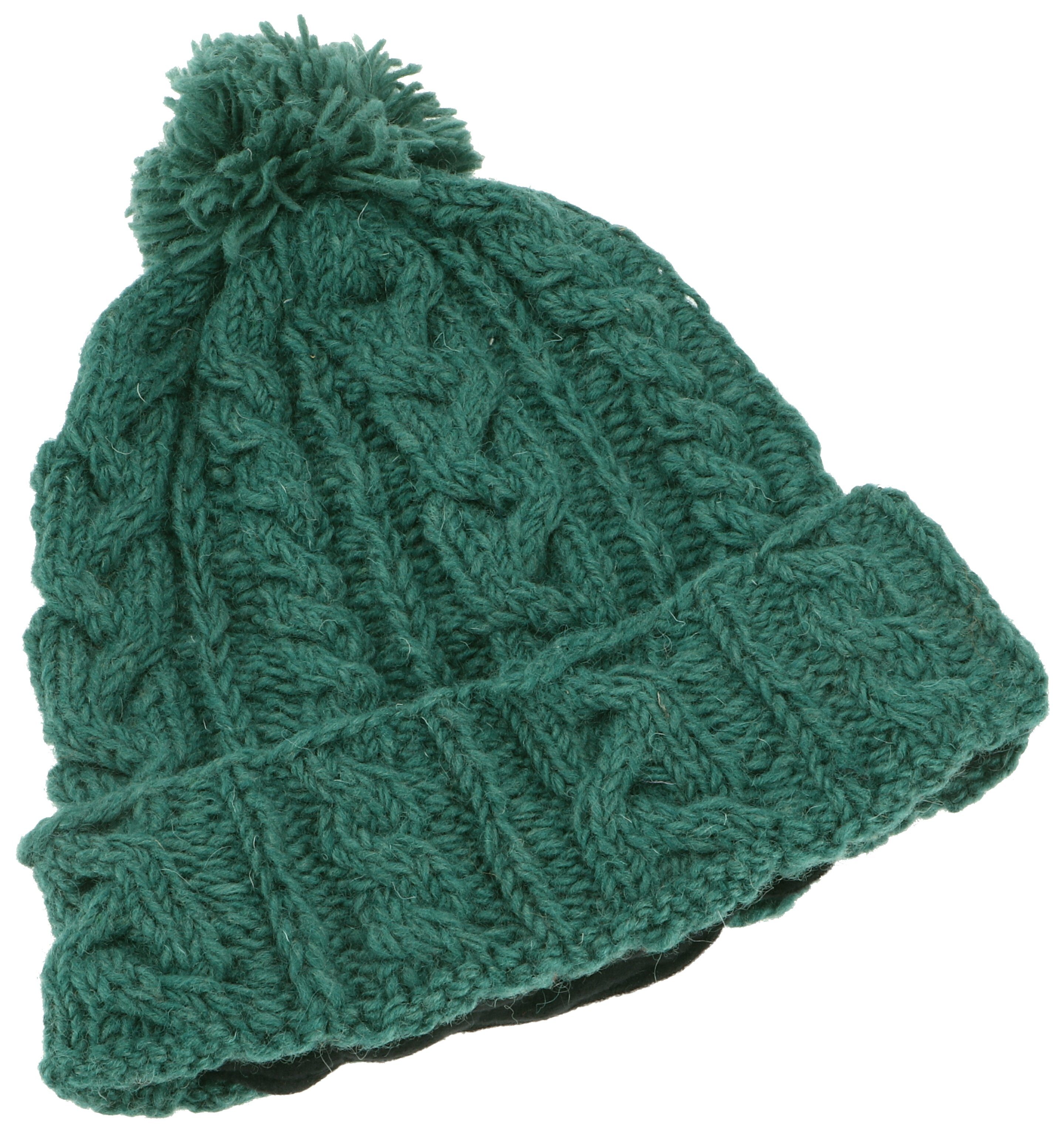 Bommelmütze smaragdgrün Strickmütze Wollmütze,.. aus Beanie Nepal, Guru-Shop Mütze,