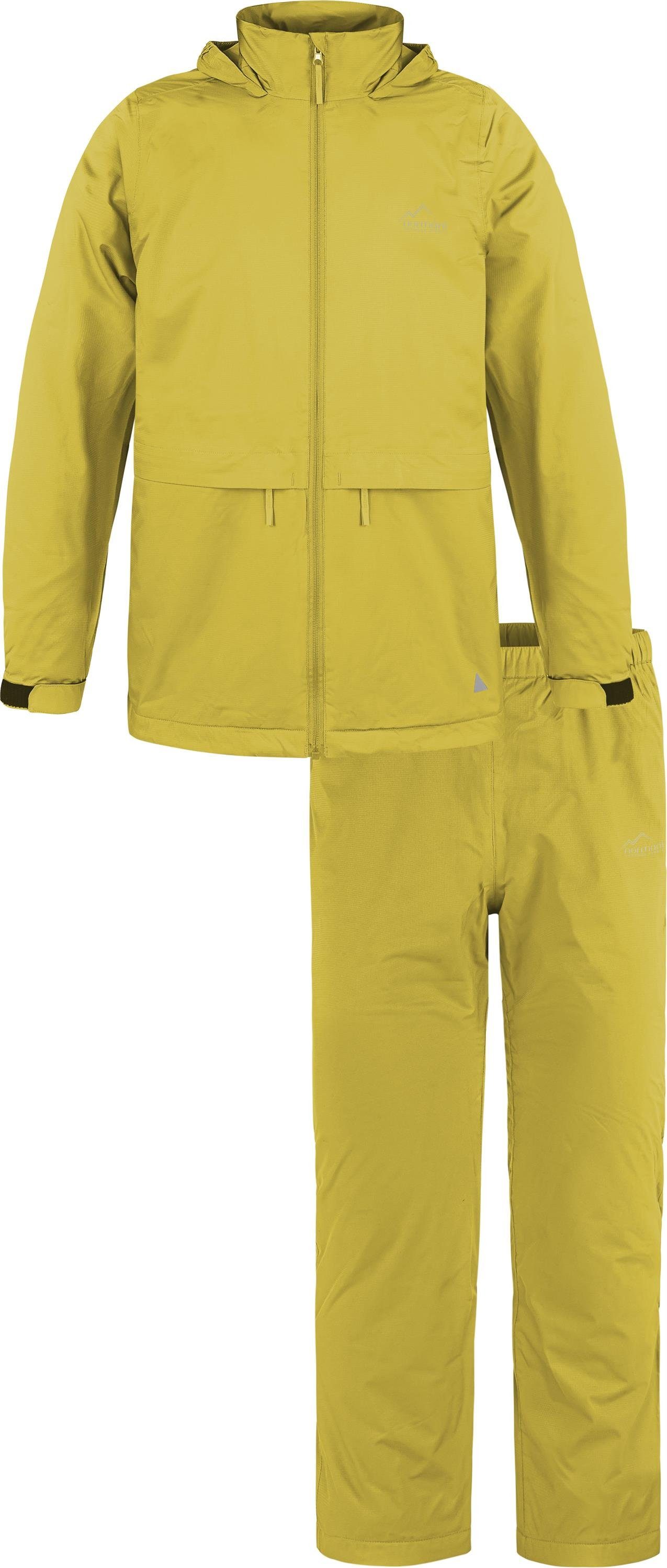 normani Regenjacke Kinder Sommer Regenjacke und Regenhose Wasserdichter Regenanzug Regen Overall für Junge und Mädchen Gelb