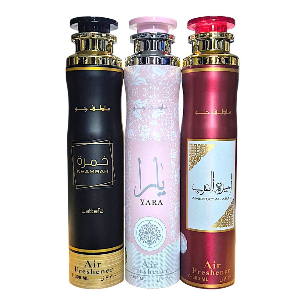 Lattafa Raumduft Lattafa Raumduft Set Lufterfrischer Khamrah, Yara, Ameerat Al Arab 3x3