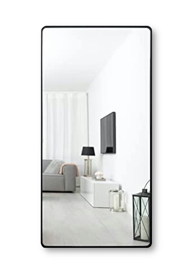 MySpiegel.de Wandspiegel Rechteckiger Wandspiegel mit Alurahmen in Schwarz günstig online kaufen