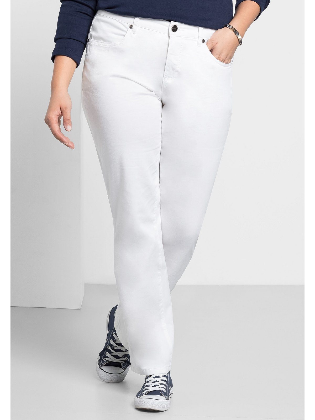 Sheego Stretch-Hose Große Größen elastische Twill-Qualität