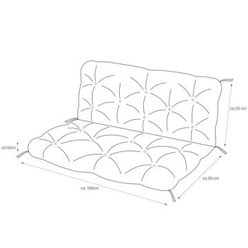 Herlag Bankauflage Venezia, (Rücken- und Sitzkissen), Bankpolster Gartenbank Rücken & Sitzkissen 100-180x50x10cm Fleckschutz