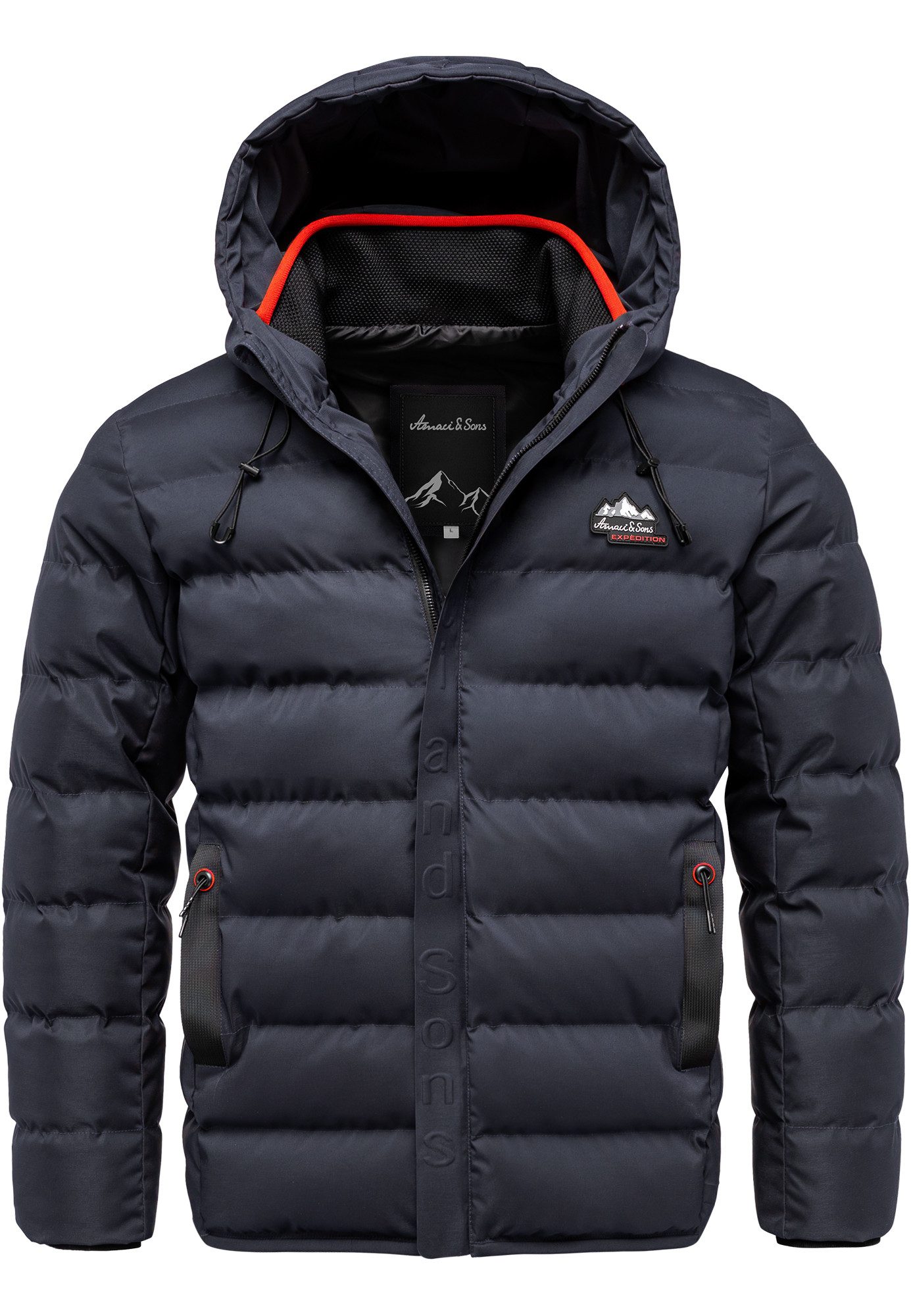 Amaci&Sons Winterjacke ALLSTON Winterjacke Herren Outdoor Gefütterte Winter Jacke für Männer mit Kapuze