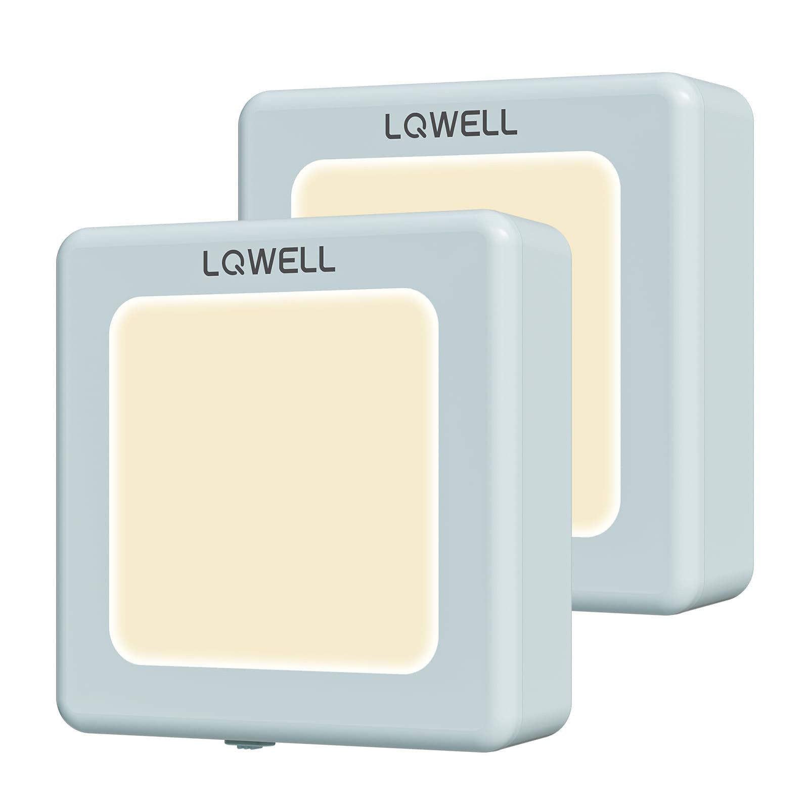 LQWELL LED Steckdosenleuchte Nachtlicht Steckdose Faltbar mit Dämmerungssensor, LED fest integriert, Nachtlampe Einstellbare Helligkeit, Automatisch Steckdosenlicht, Orientierungslicht Warmweiß, Bewegungsmelder, 1/2/3 Stück LED Nachtlicht Kinder