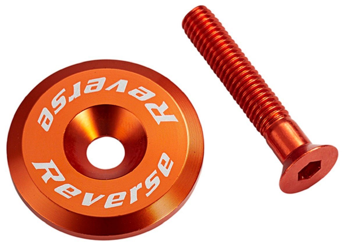 Reverse Fahrradlenker Reverse Alu Steuersatzkappe + Alu Schraube M6x32 orange