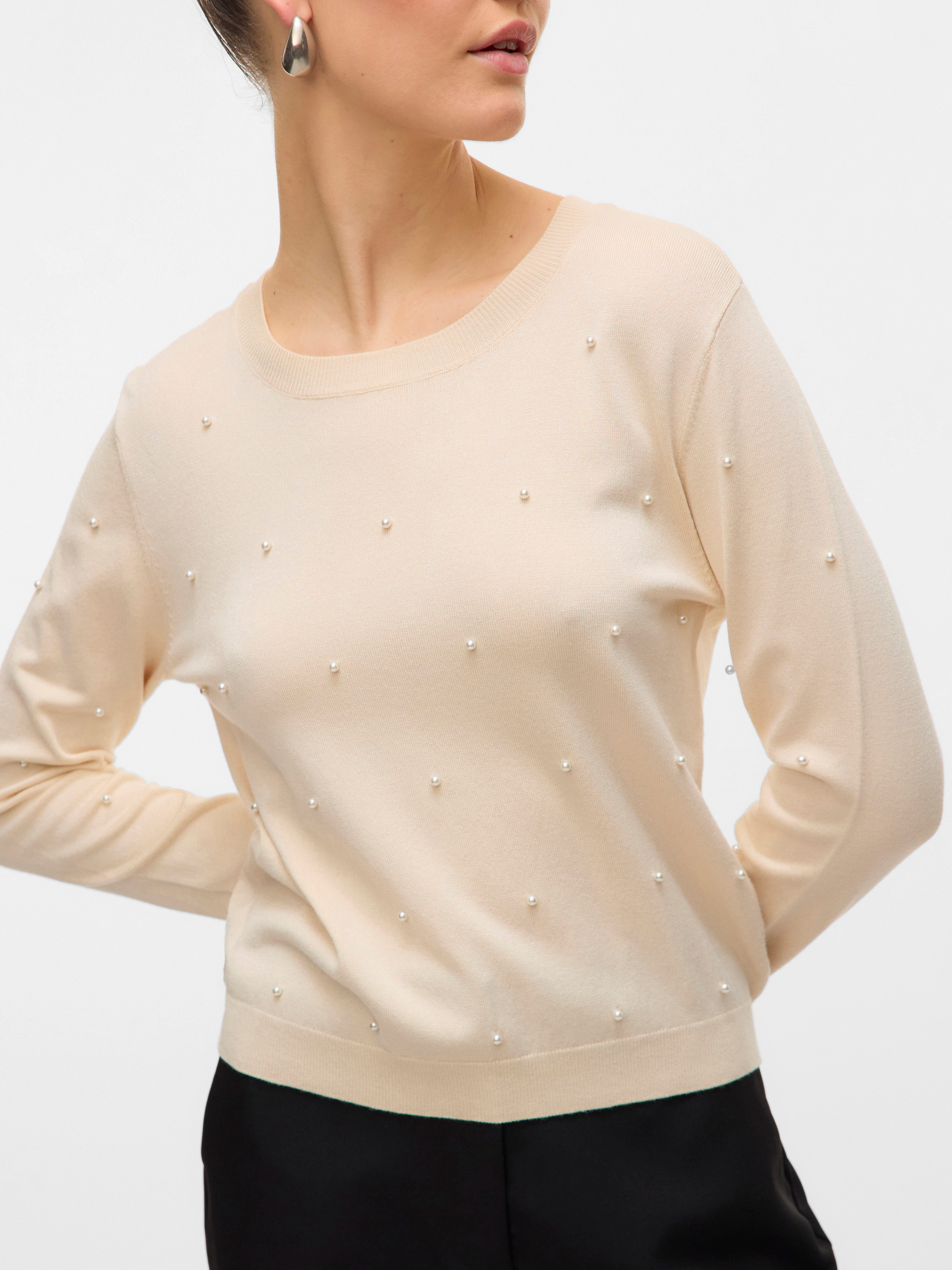 Vero Moda Rundhalspullover VMGLORY PEARL LS günstig online kaufen