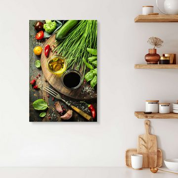 Posterlounge Alu-Dibond-Druck Editors Choice, Gesundes Bio-Gemüse und Gewürze, Küche Fotografie