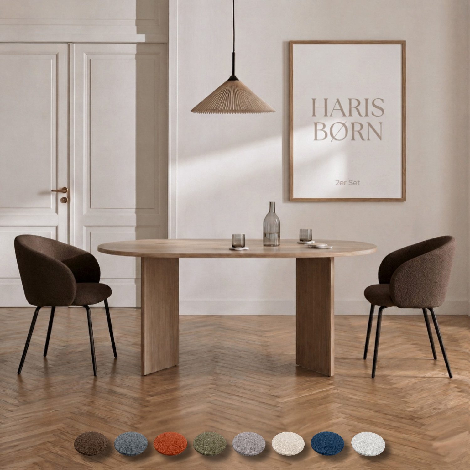 Haris Børn Esszimmerstuhl mit Armlehnen - Hochwertige Polsterstühle für Esszimmer (Set, 2 St), Premium Esszimmer Stühle & Wohnzimmer Stühle