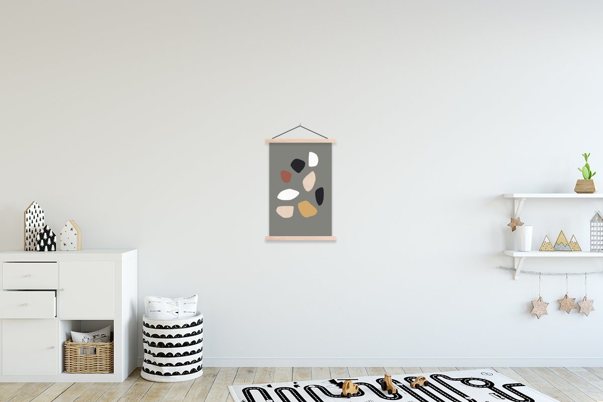 MuchoWow Poster Minimalismus - Pastell - Gestaltung, (1 St), Posterleiste, Textilposter für Wohnzimmer, Bilderleiste, Magnetisch | Poster