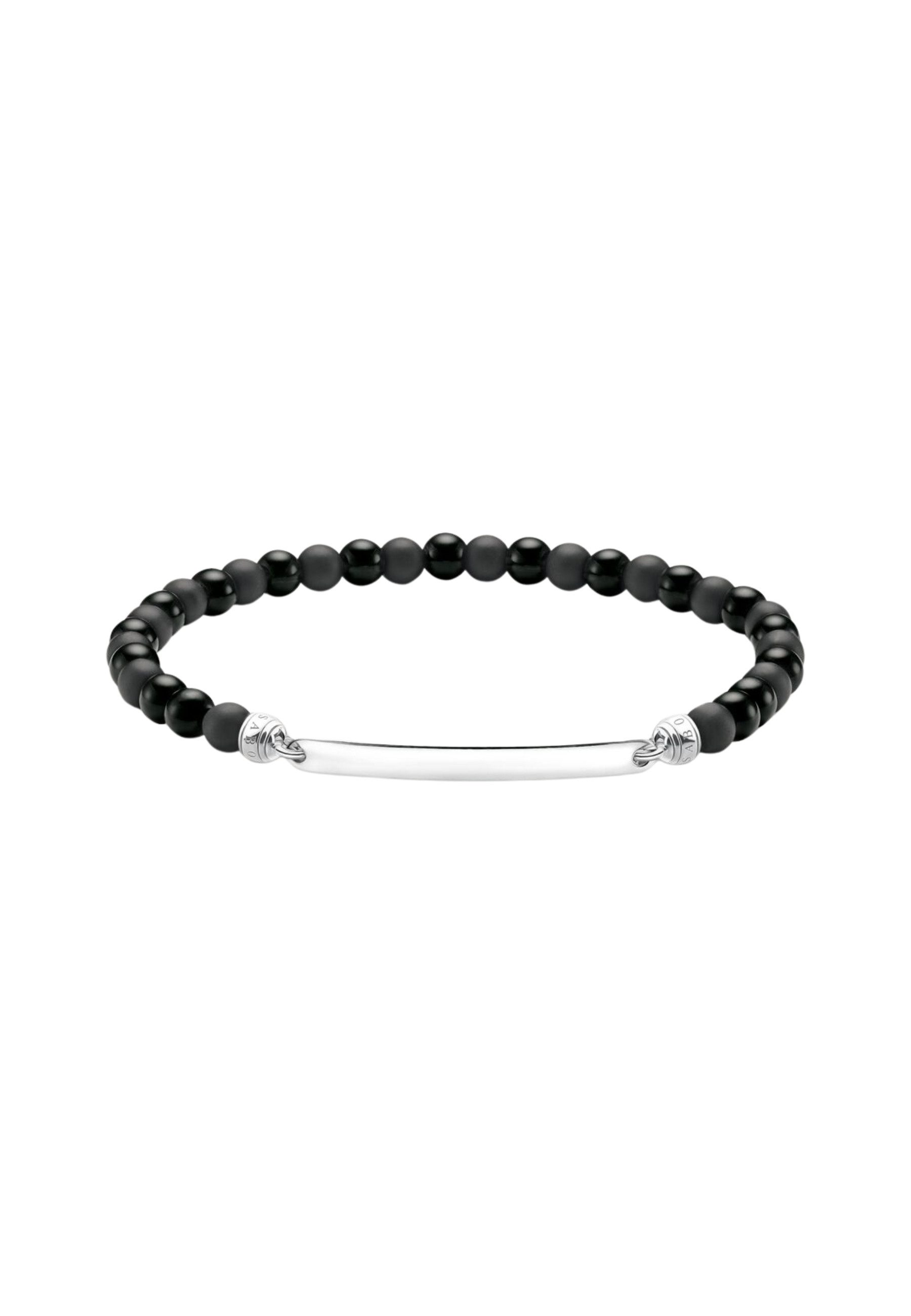 THOMAS SABO Christbaumschmuck Gravierbares Armband mit Obsidian-Perlen