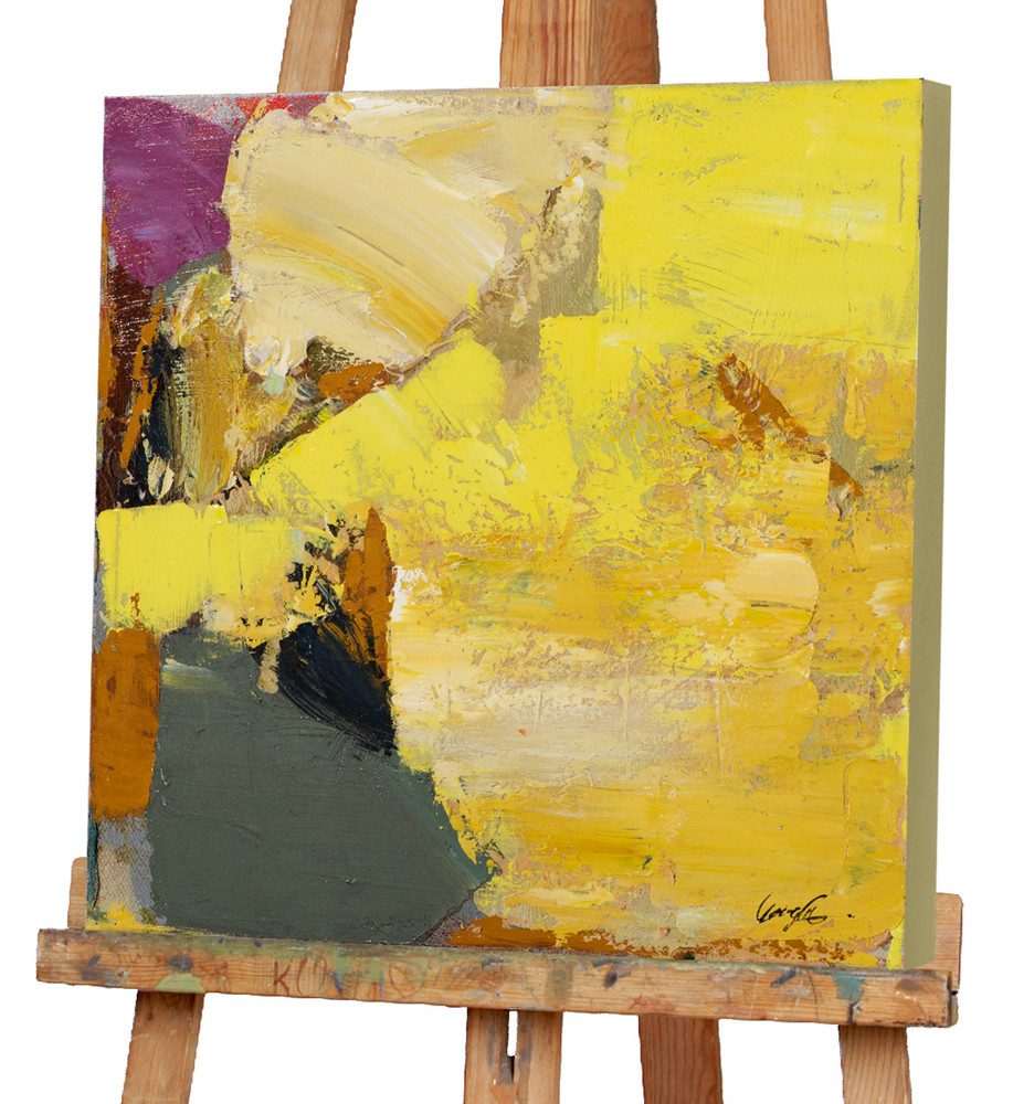 ArtUniverse Gemälde Lebendigkeit in Gelb 60x60 cm, Abstrakt