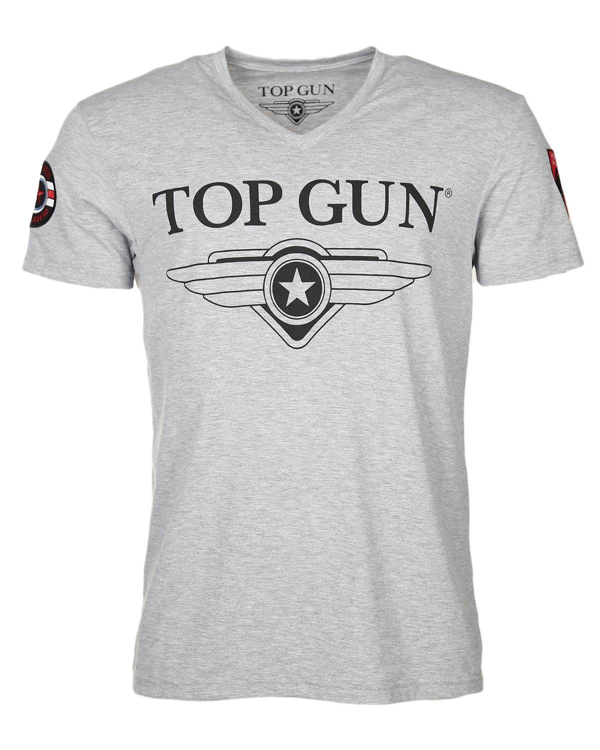 TOP GUN T-Shirt Hyper mit Patches (1-tlg) GREY