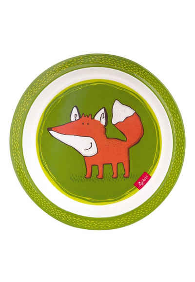 Sigikid Kindergeschirr-Set Kindergeschirr Teller Fuchs Forest Fox rPET (5-tlg), Material außen: 100% rPET, Material innen: Silikonring im Boden