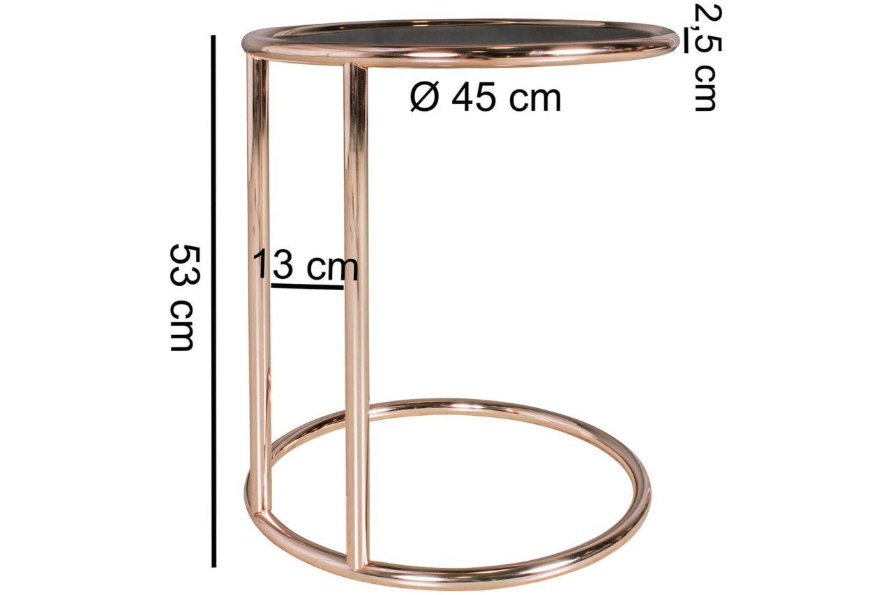tinkaro Beistelltisch DEMBA Holz Wohnzimmertisch Schwarz/Kupfer