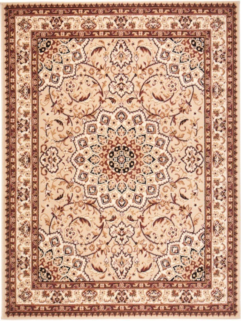 Mazovia Orientteppich Orientalisch Vintage Teppich Kurzflor Wohnzimmerteppich Beige, 120 x 170 cm, Fußbodenheizung