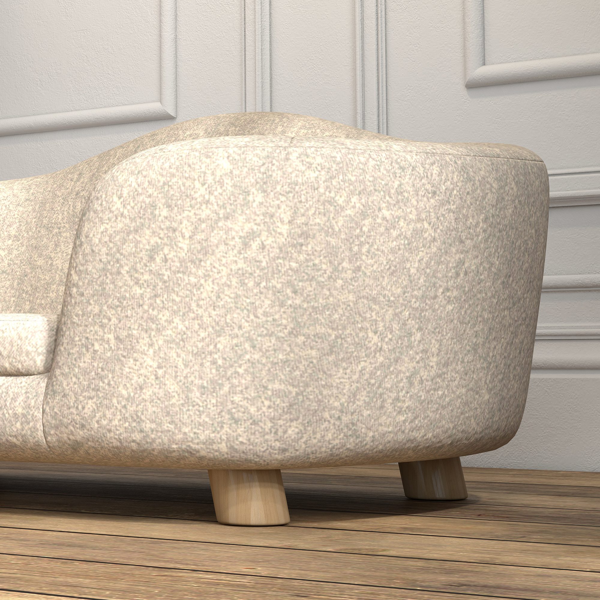 MC Star Tierbett hundesofa Rückentasche Plüschbezug mit Kissen, Katzen bett, Geeignet, für kleine Hund, Kiefer, 70 x 47 x 30 cm, Cremeweiß